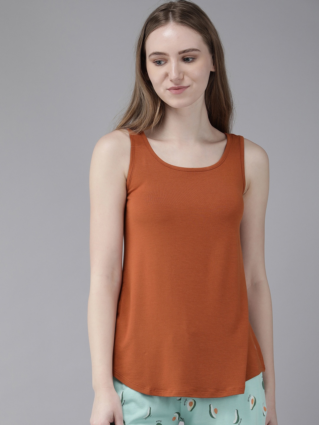 

Van Heusen Women Ultra Soft Scoop Neck Lounge Tank Top, Rust