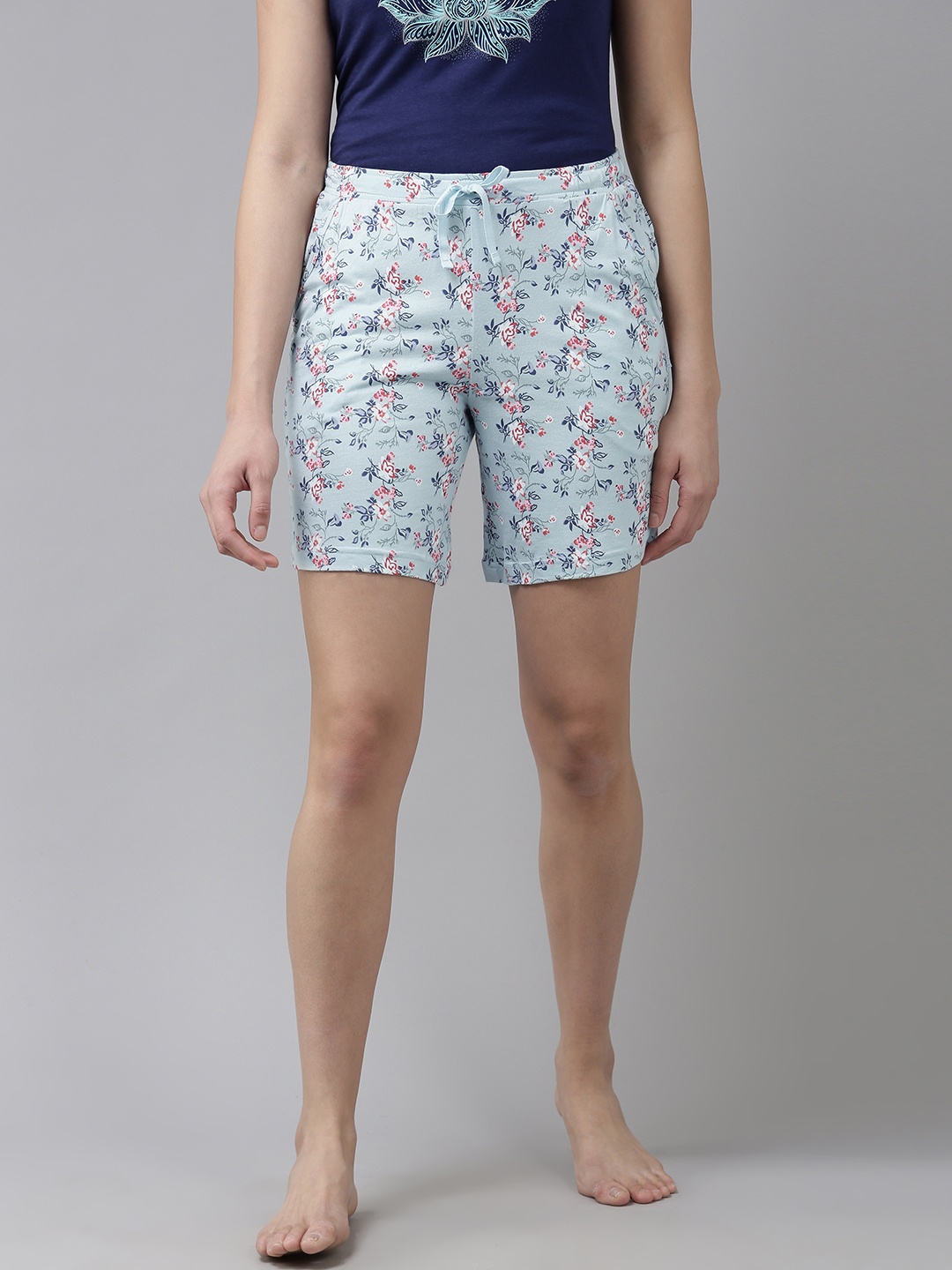 

Van Heusen Women Ethnic Motifs Printed Lounge Shorts, Blue
