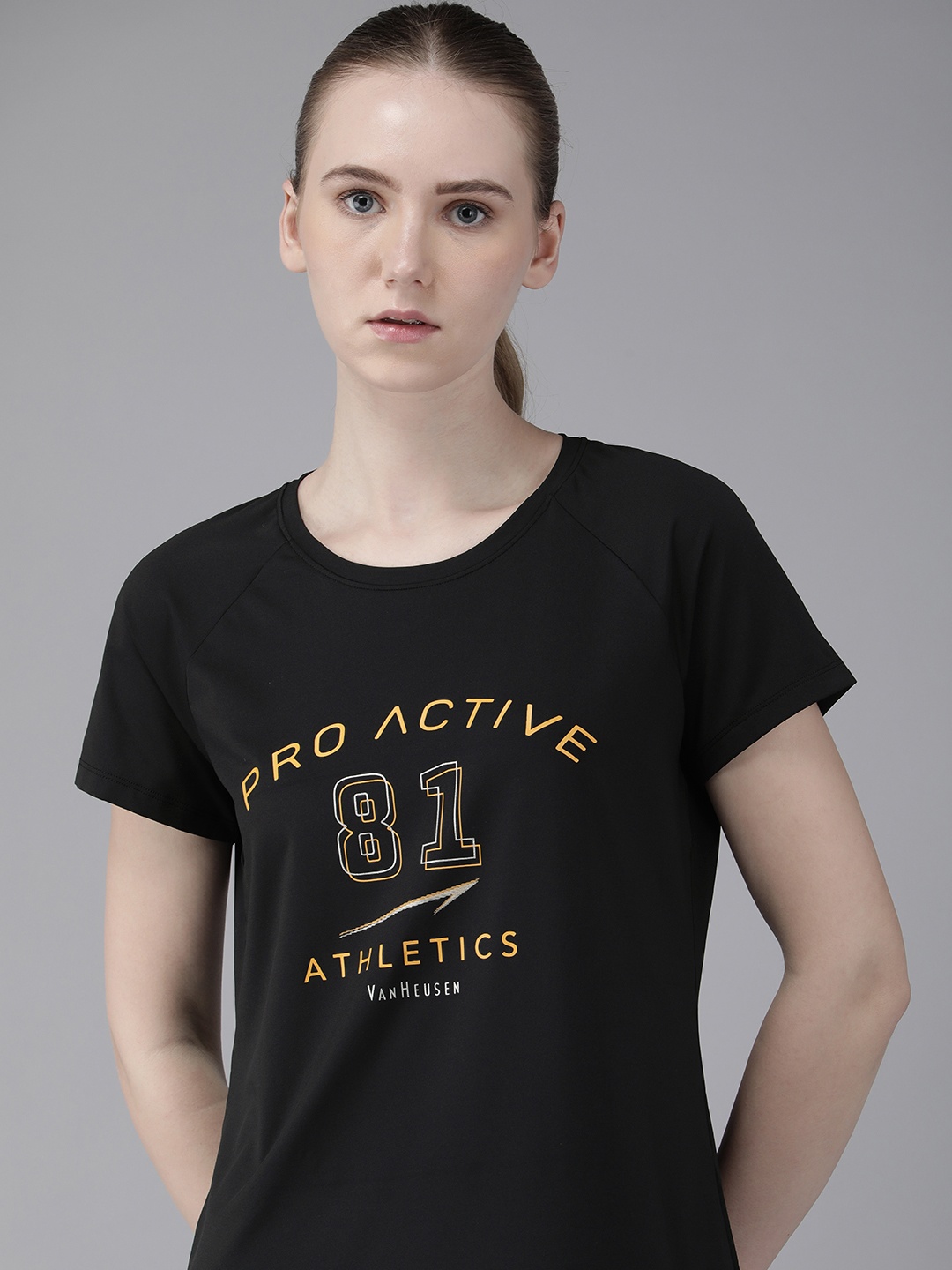 

Van Heusen Proactive Antibacterial Round Neck T-Shirt, Black