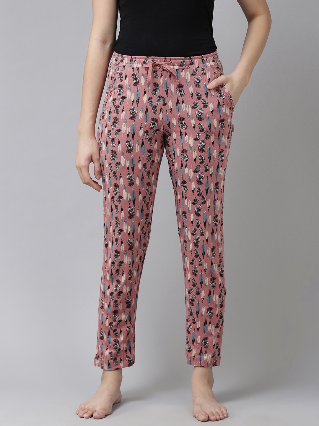 

Van Heusen Women Printed Lounge Pants With Pockets, Pink