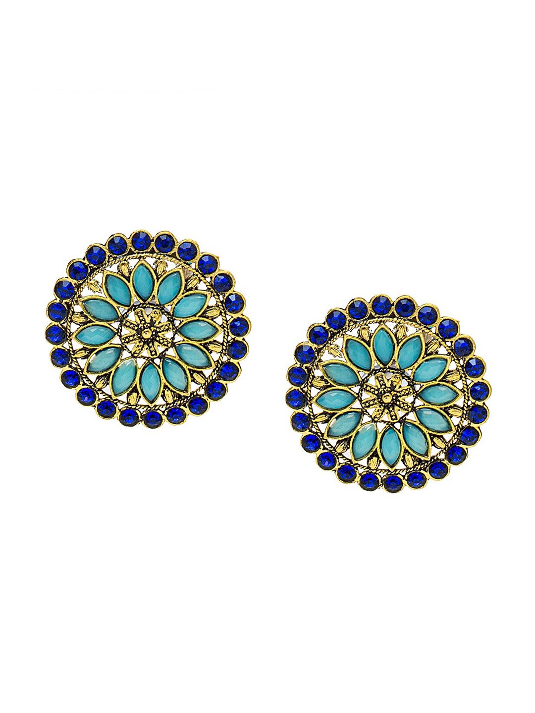 

Shining Jewel - By Shivansh Gold-Plated Circular Studs Earrings