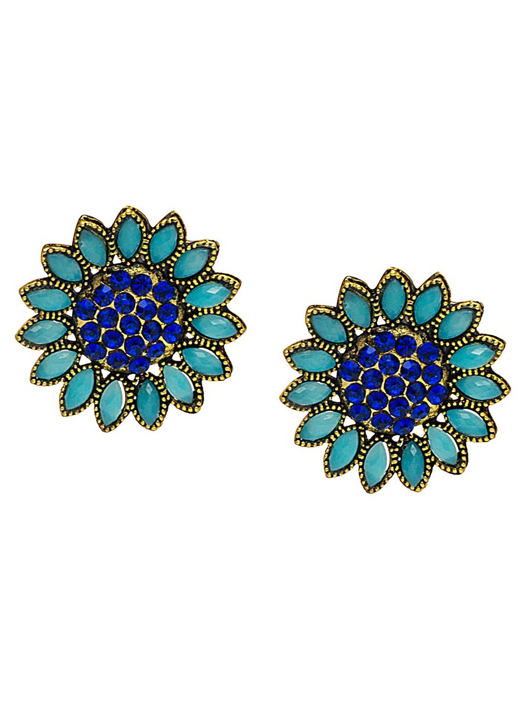 

Shining Jewel - By Shivansh Gold-Plated Floral Studs Earrings