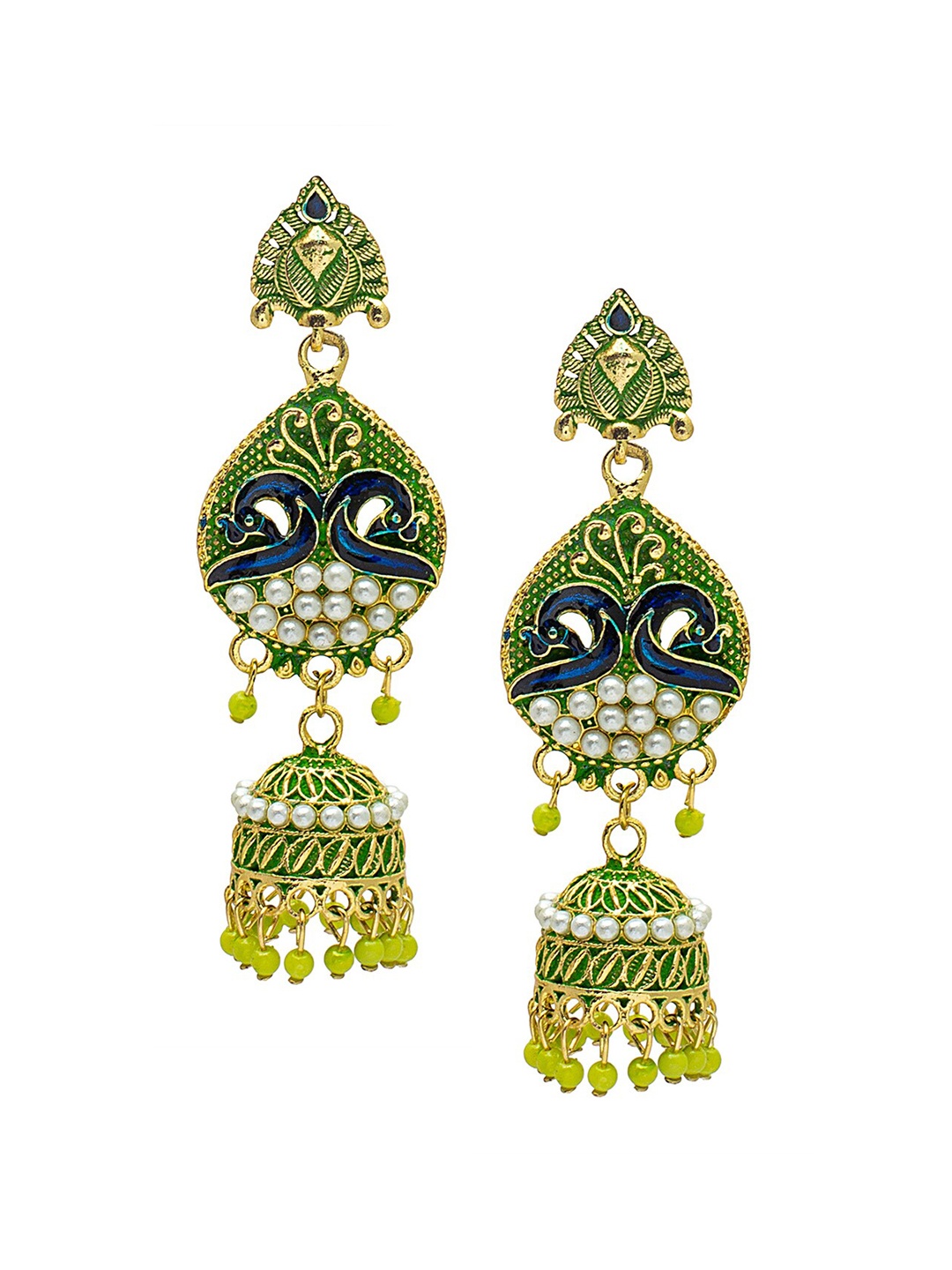 

Shining Jewel - By Shivansh Gold-Plated Contemporary Jhumkas Earrings