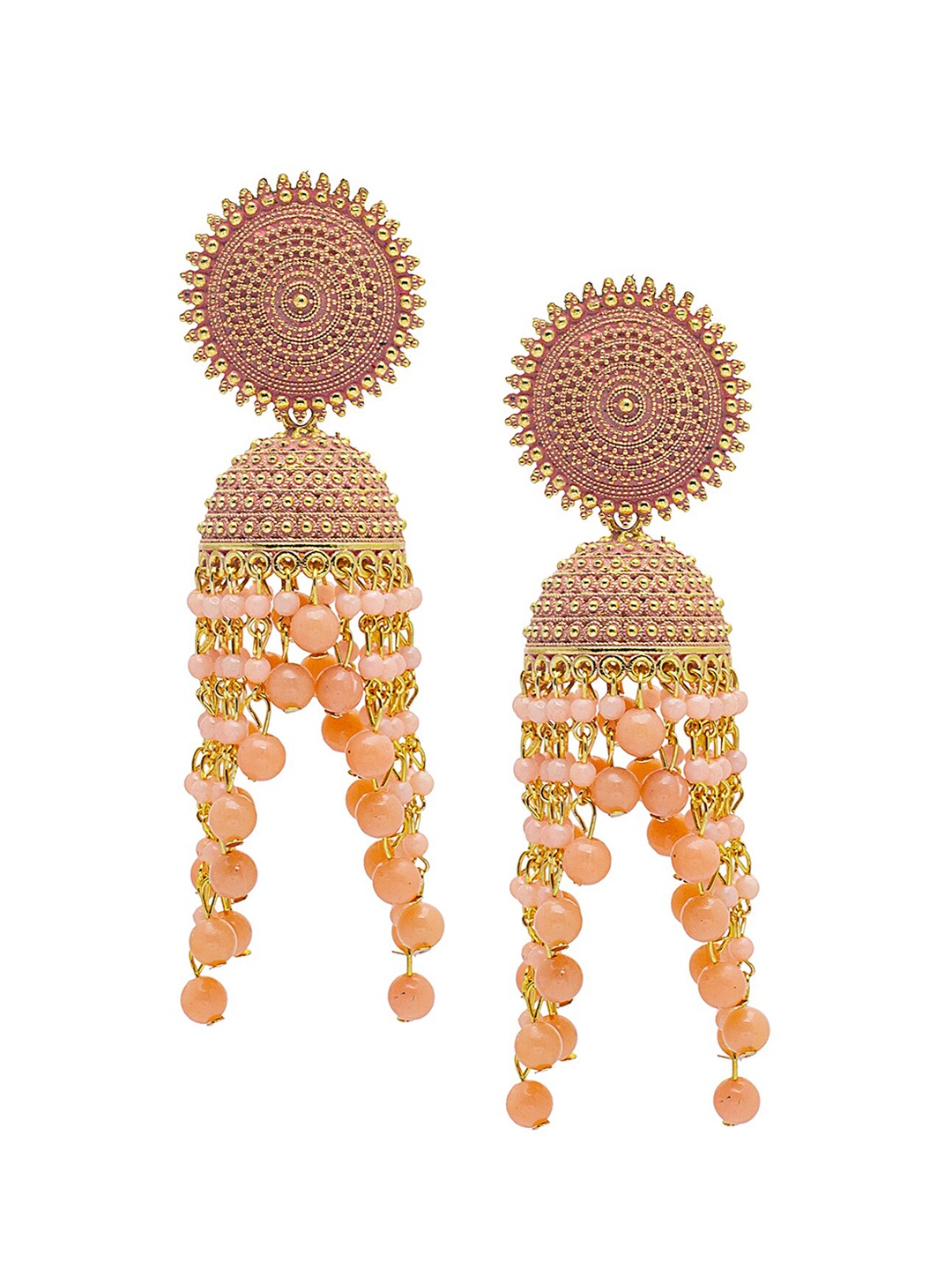 

Shining Jewel - By Shivansh Gold-Plated Contemporary Jhumkas Earrings