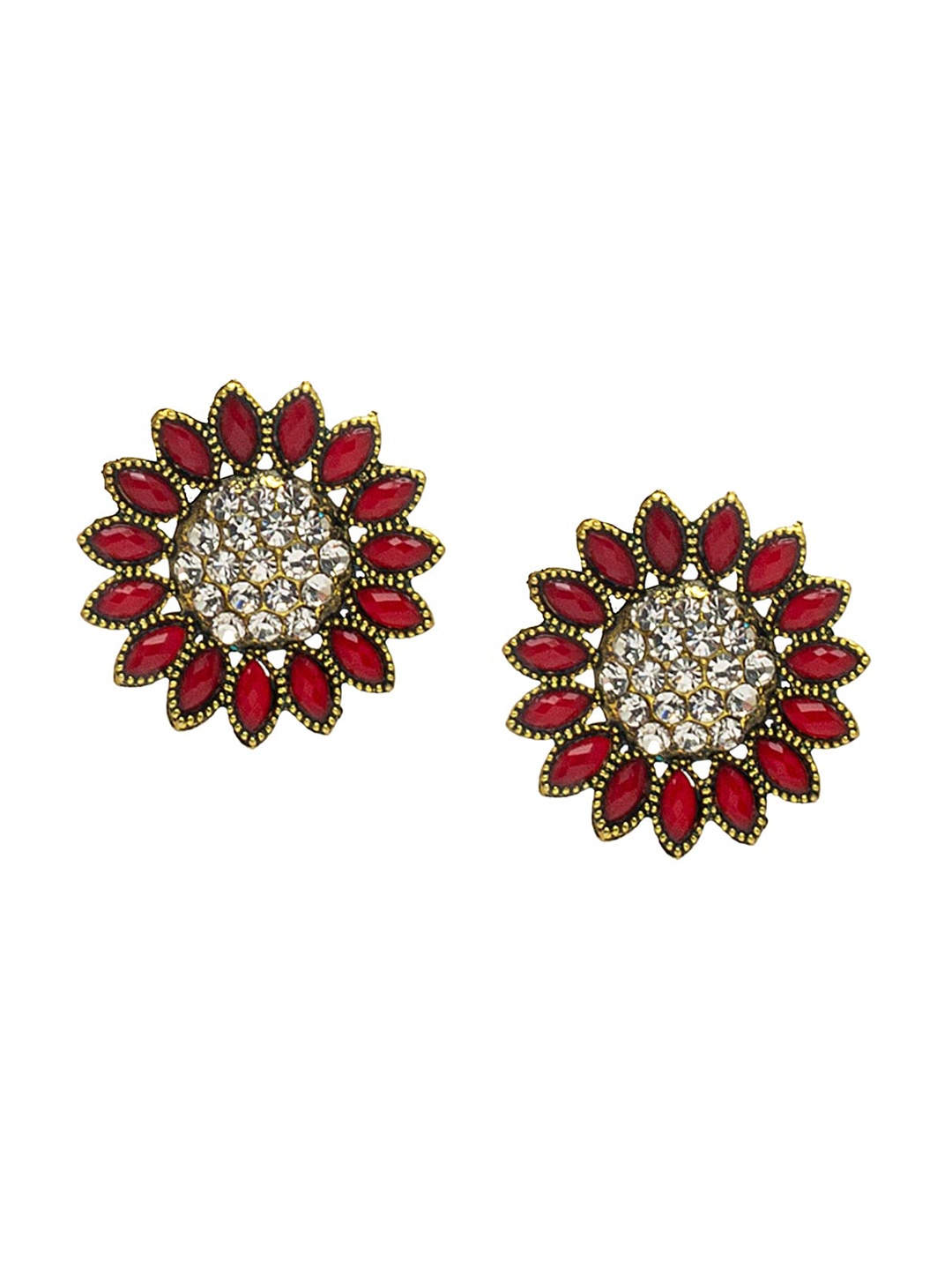 

Shining Jewel - By Shivansh Gold-Plated Floral Studs Earrings