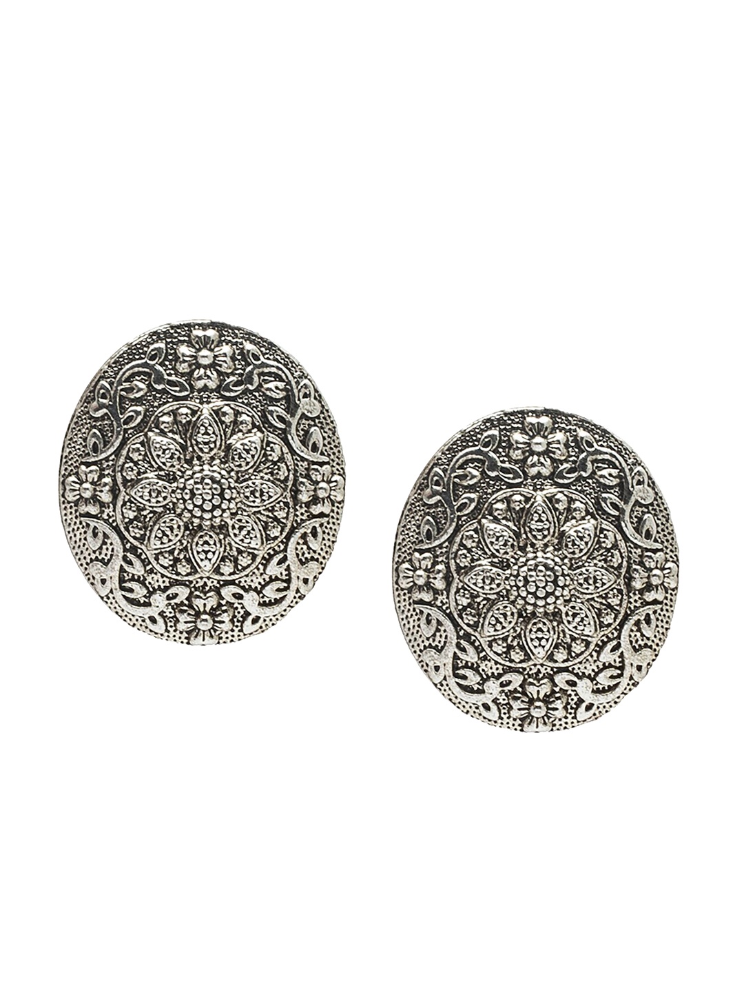 

Shining Jewel - By Shivansh Silver-Plated Contemporary Studs Earrings