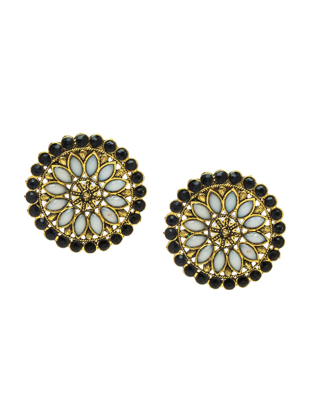 

Shining Jewel - By Shivansh Gold-Plated Circular Studs Earrings