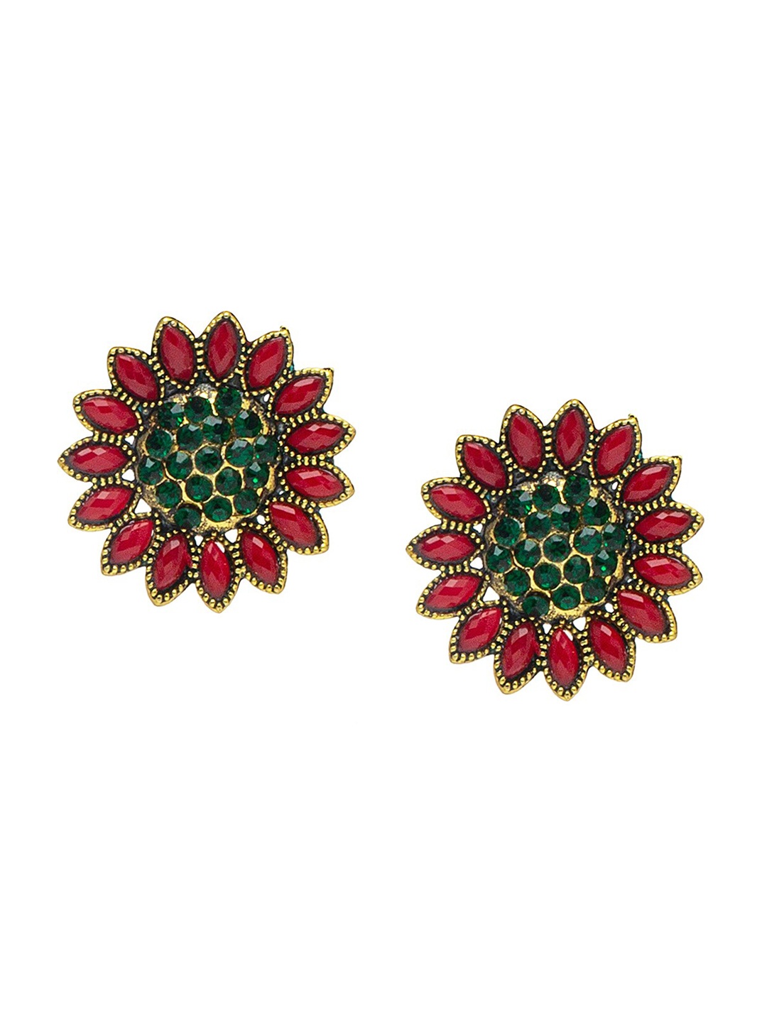 

Shining Jewel - By Shivansh Women Floral Studs Earrings, Gold