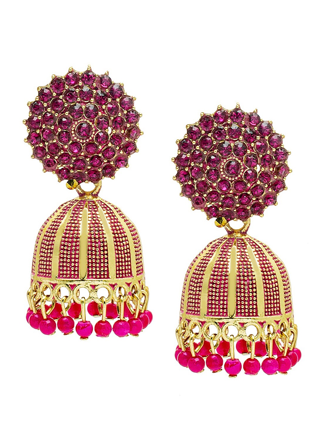 

Shining Jewel - By Shivansh Women Contemporary Traditional Jhumka Earrings, Gold
