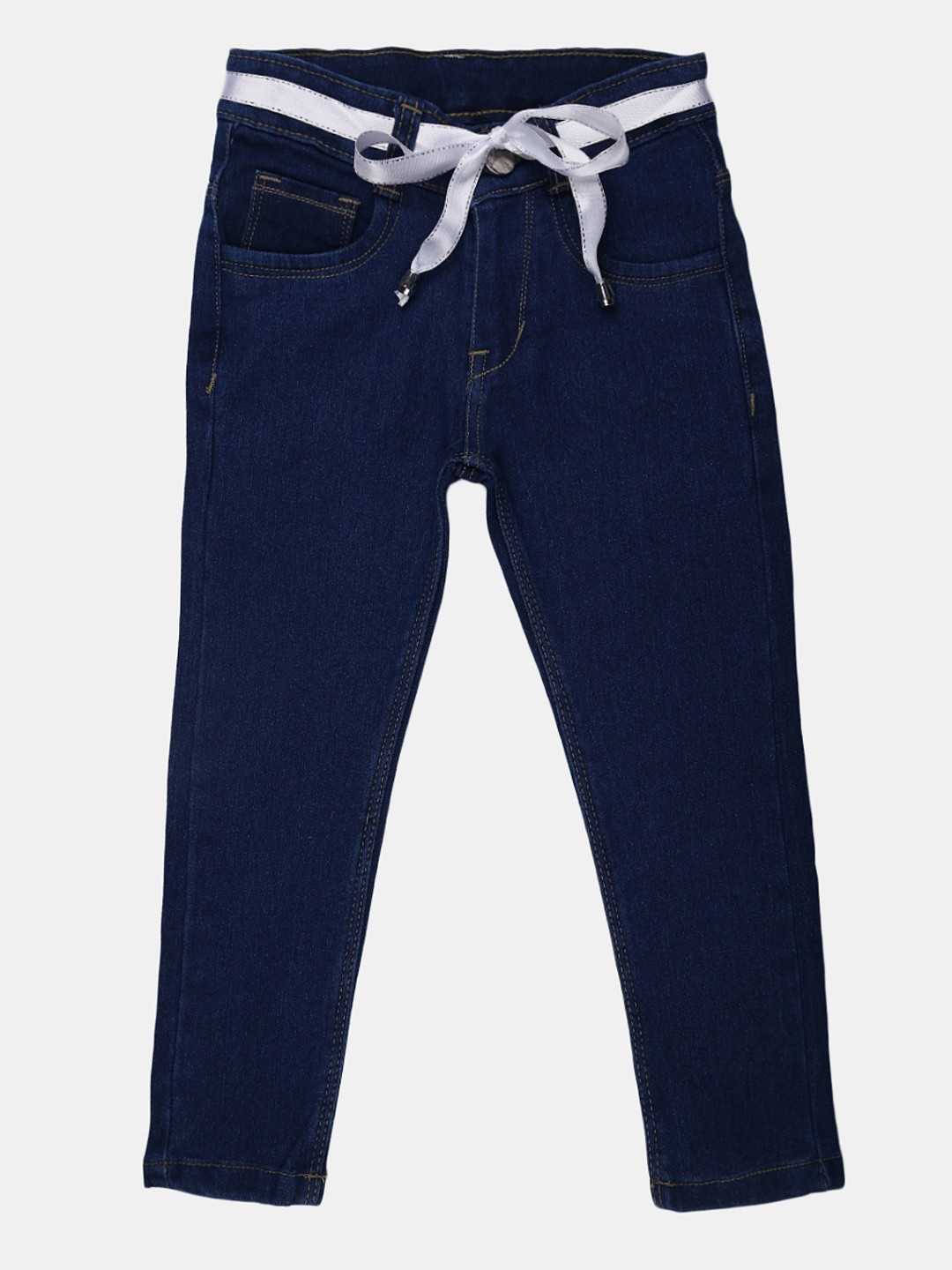 

V-Mart Girls Cotton Regular Fit Mid-Rise Jeans, Navy blue