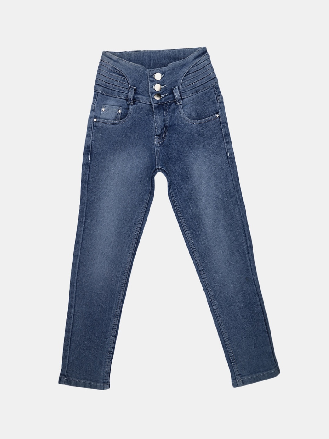 

V-Mart Girls Classic Light Fade Jeans, Blue