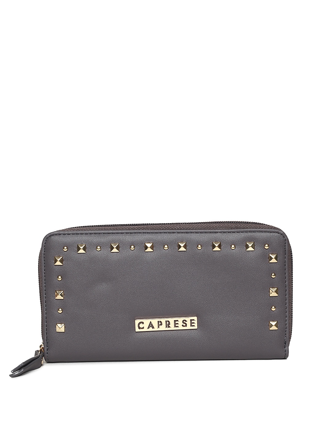 

Caprese Women Grey Solid Zip Around Wallet