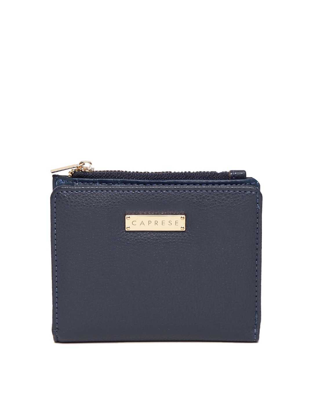 

Caprese Women Navy Solid Two Fold Wallet, Navy blue