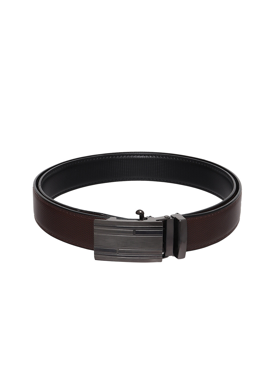 

HENEDA Men Textured Formal Belt, Brown