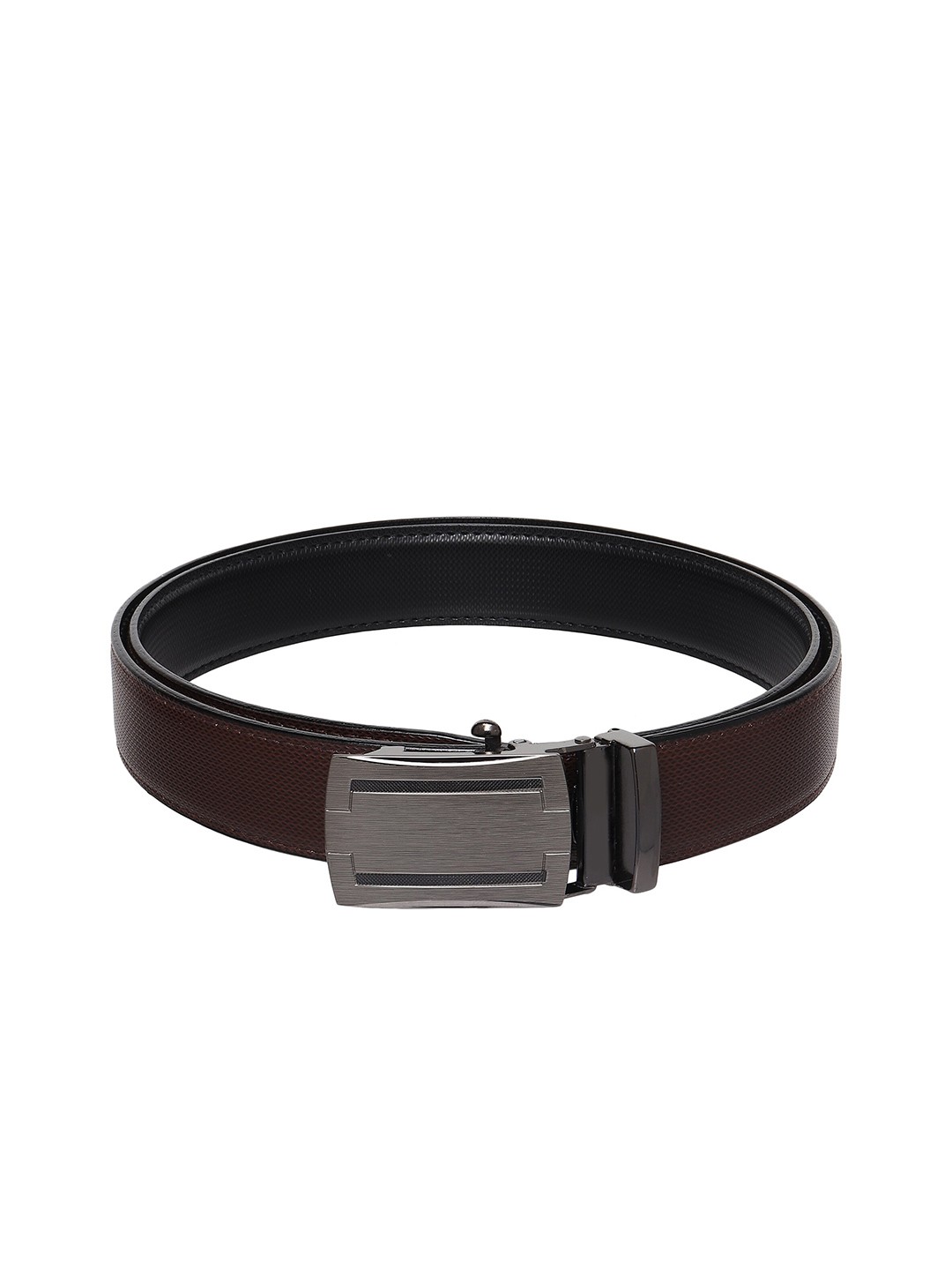 

HENEDA Men Textured Formal Belt, Brown