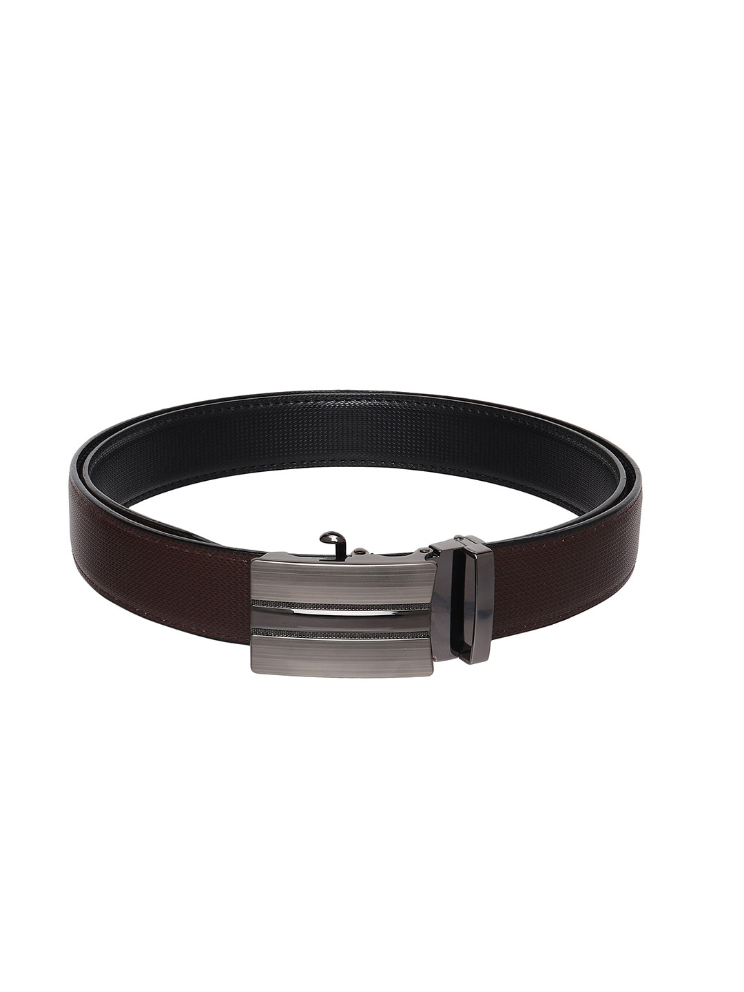 

HENEDA Men Textured Formal Belt, Brown