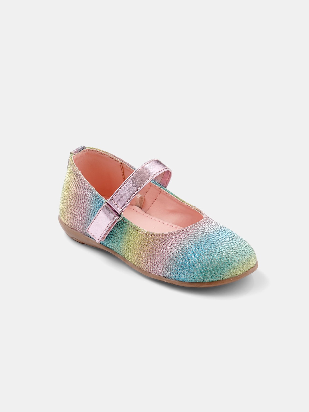 

R&B Girls Textured Ballerinas, Blue