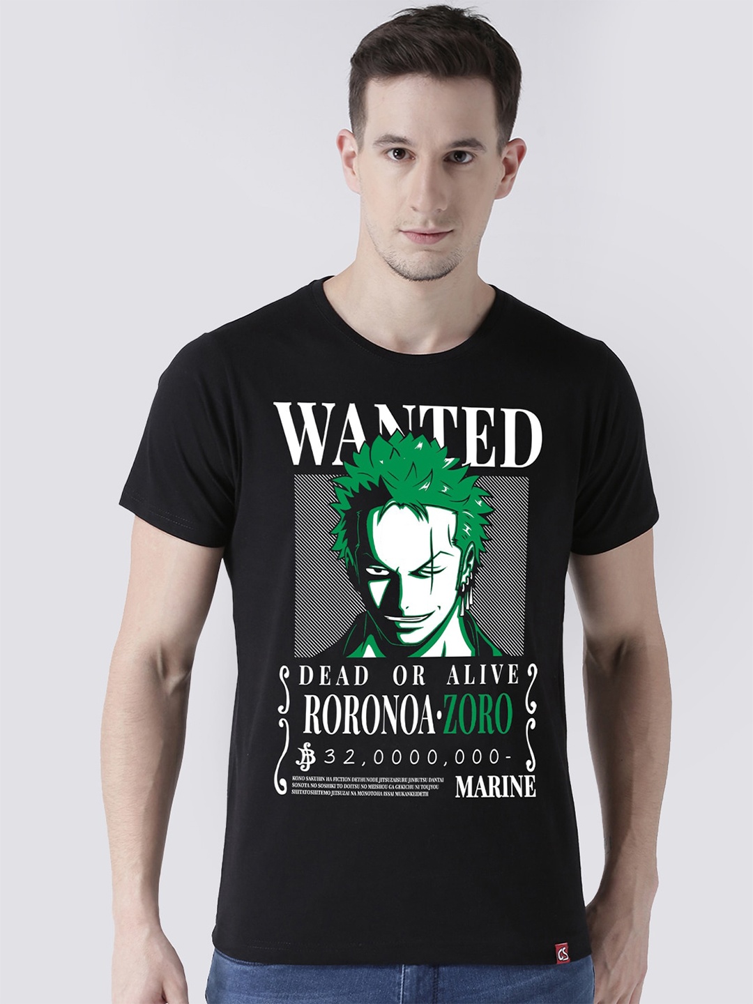 

COMICSENSE Men Anime Printed One Piece Cotton Tshirt, Black