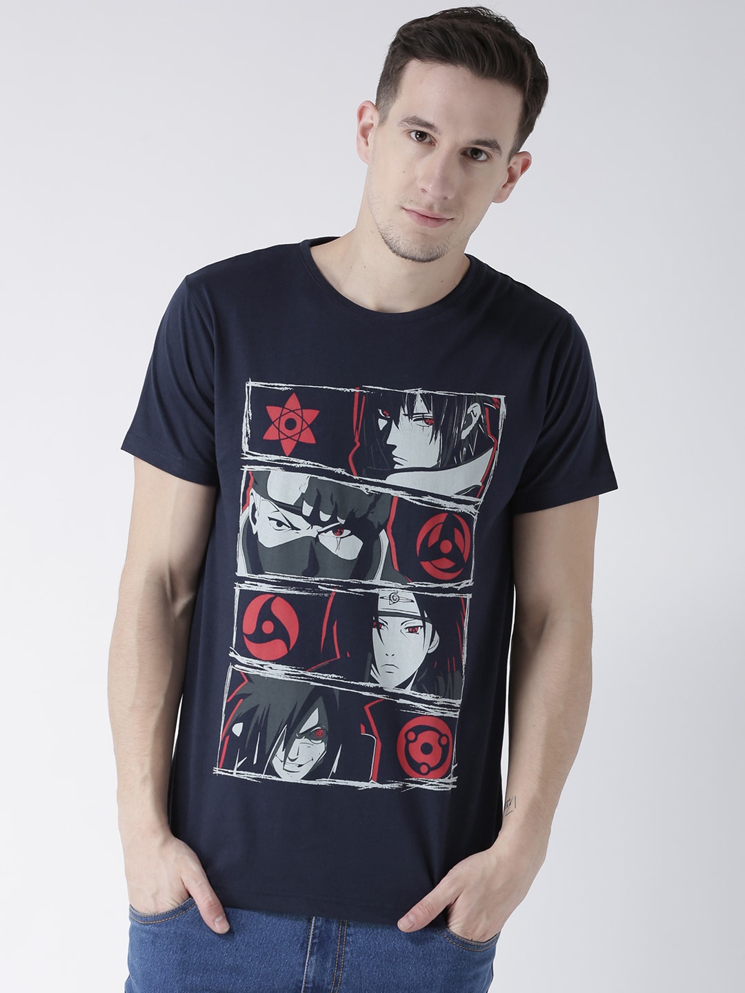 

COMICSENSE Men Printed Bio Finish Cotton T-shirt, Navy blue