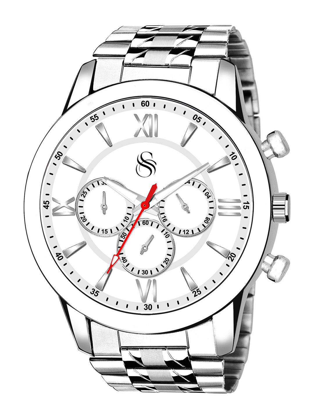 

Shocknshop Men Stainless Steel Bracelet Style Straps Analogue Watch, White