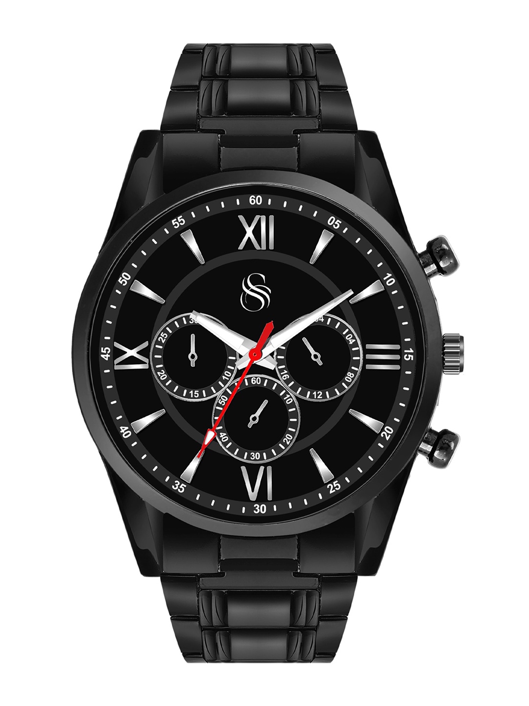 

Shocknshop Men Stainless Steel Straps Analogue Chronograph Watch Watch68Silver, Black