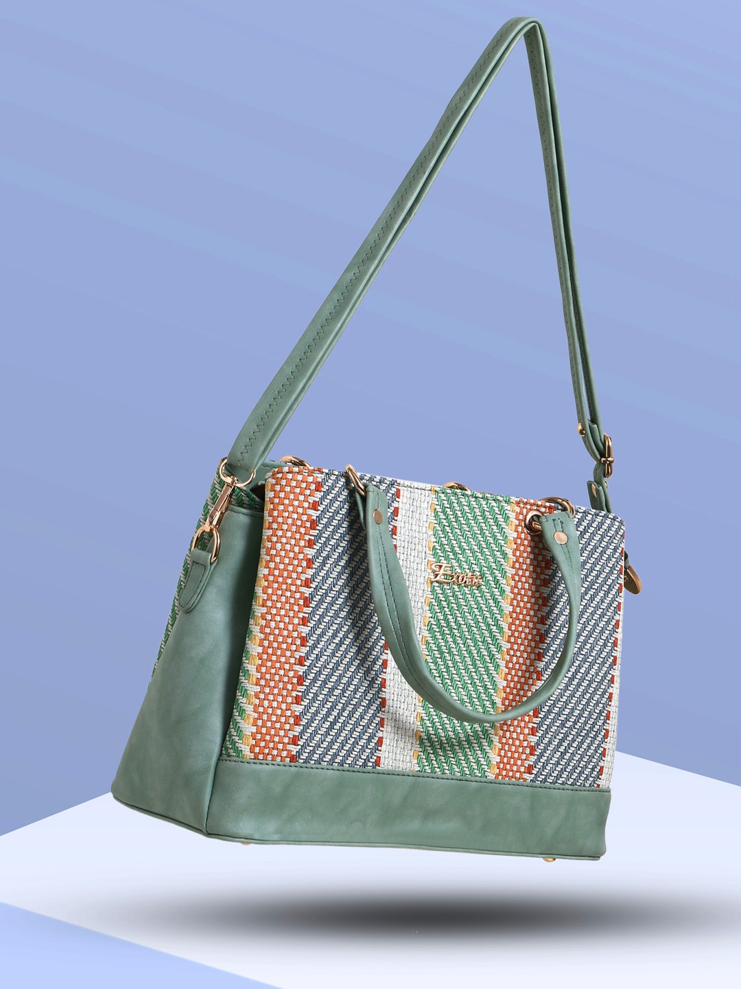 

Exotic Self Design Textured Shopper Handheld Bag, Green