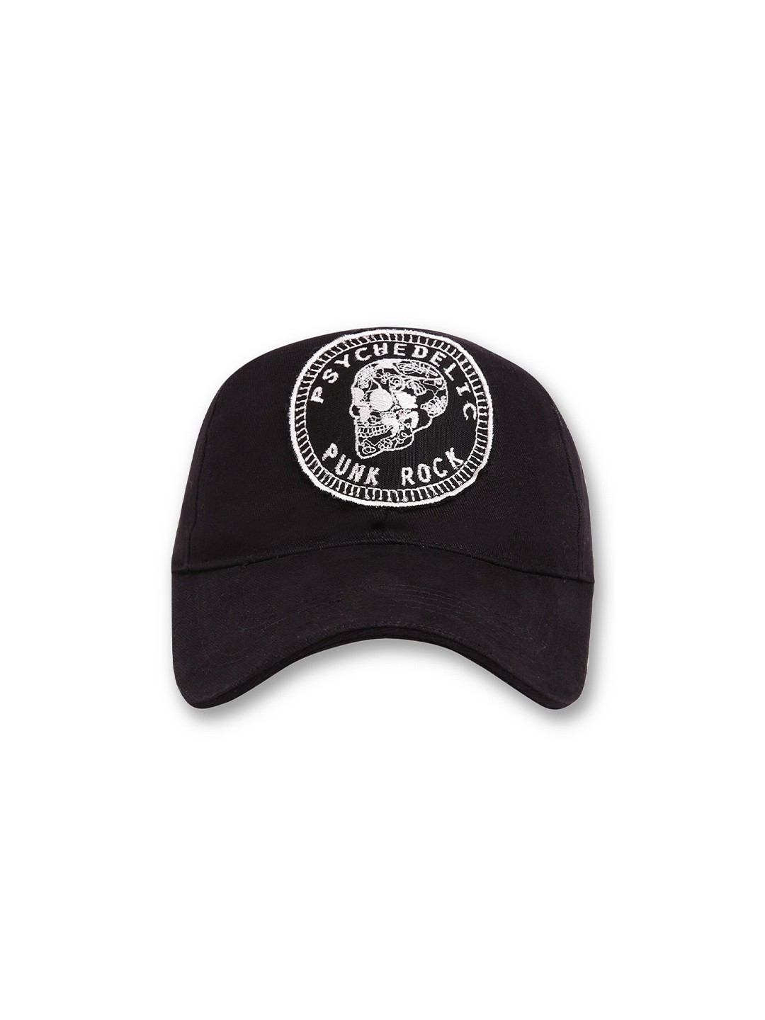 

PUNK Men Embroidered Cotton Baseball Cap, Black