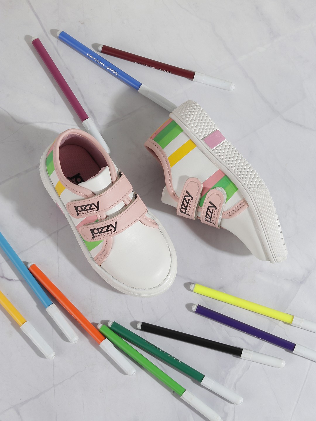 

Jazzy Juniors Girls Colourblocked Sneakers, White