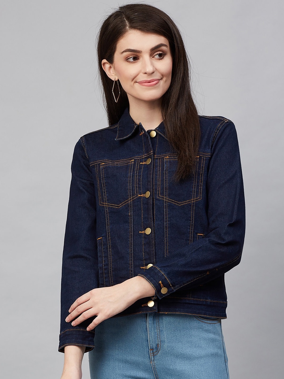 

Hubberholme Women Lightweight Denim Jacket, Navy blue