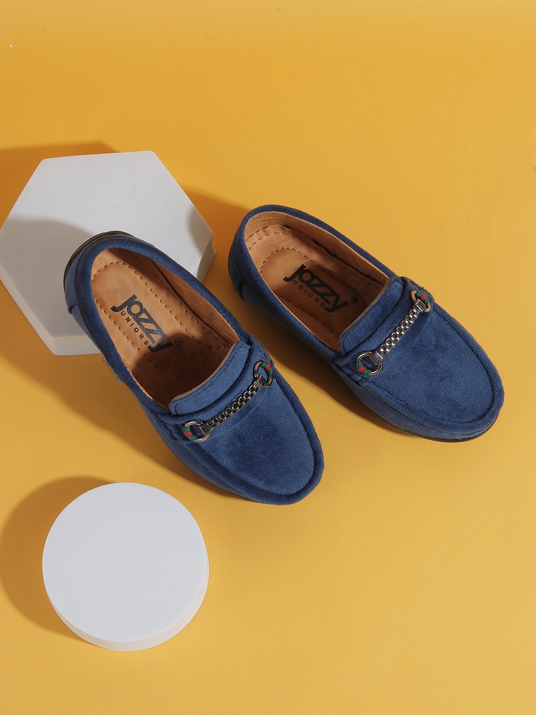 

Jazzy Juniors Boys Horsebit Loafers, Blue