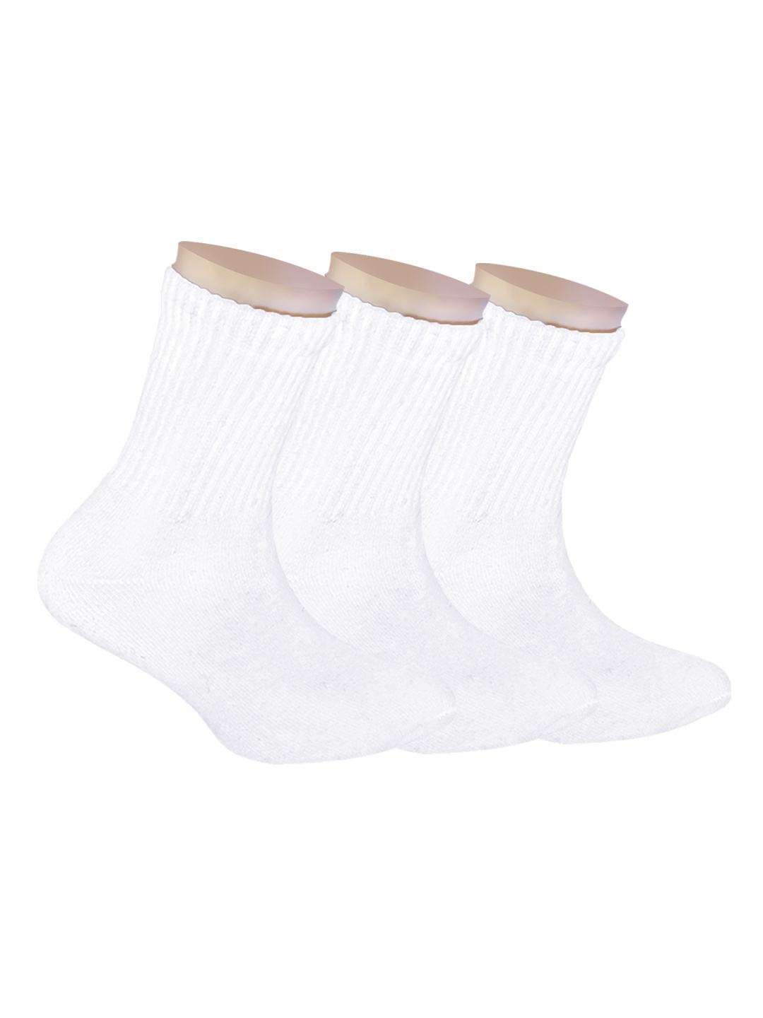 

FOOTPRINTS Kids Pack of 3 Ribbed Calf-Length Anti-Odour Socks, White