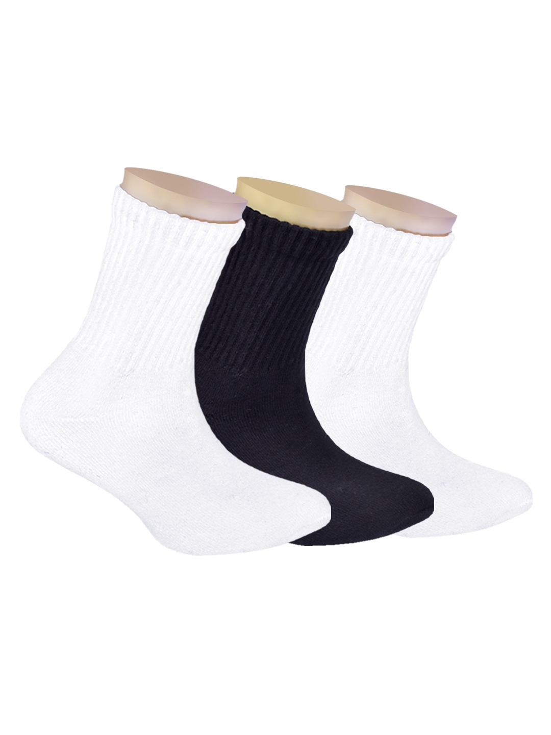 

FOOTPRINTS Kids Pack of 3 Calf-Length Bamboo Socks, White