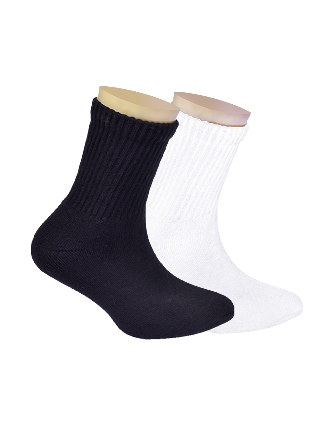 

FOOTPRINTS Kids Pack of 2 Ribbed Bamboo Organic Cotton Anti-Odour Calf Length Socks, Black