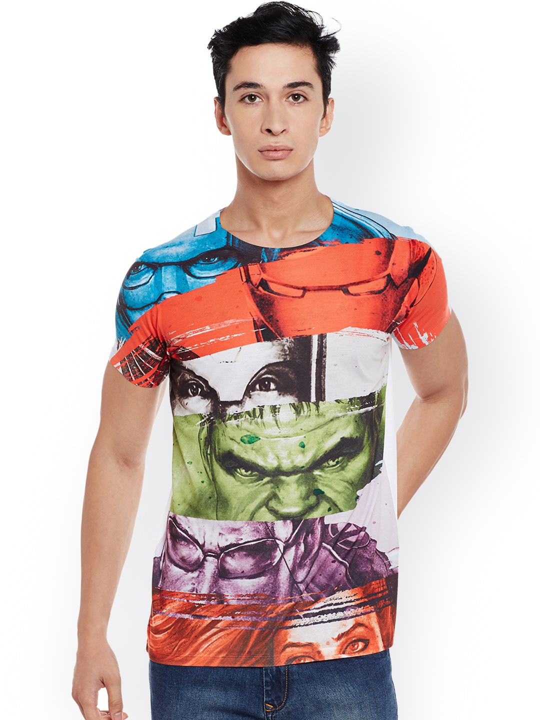 

Marvel by Wear Your Mind Men Multicoloured Printed Round Neck T-shirt, Multi