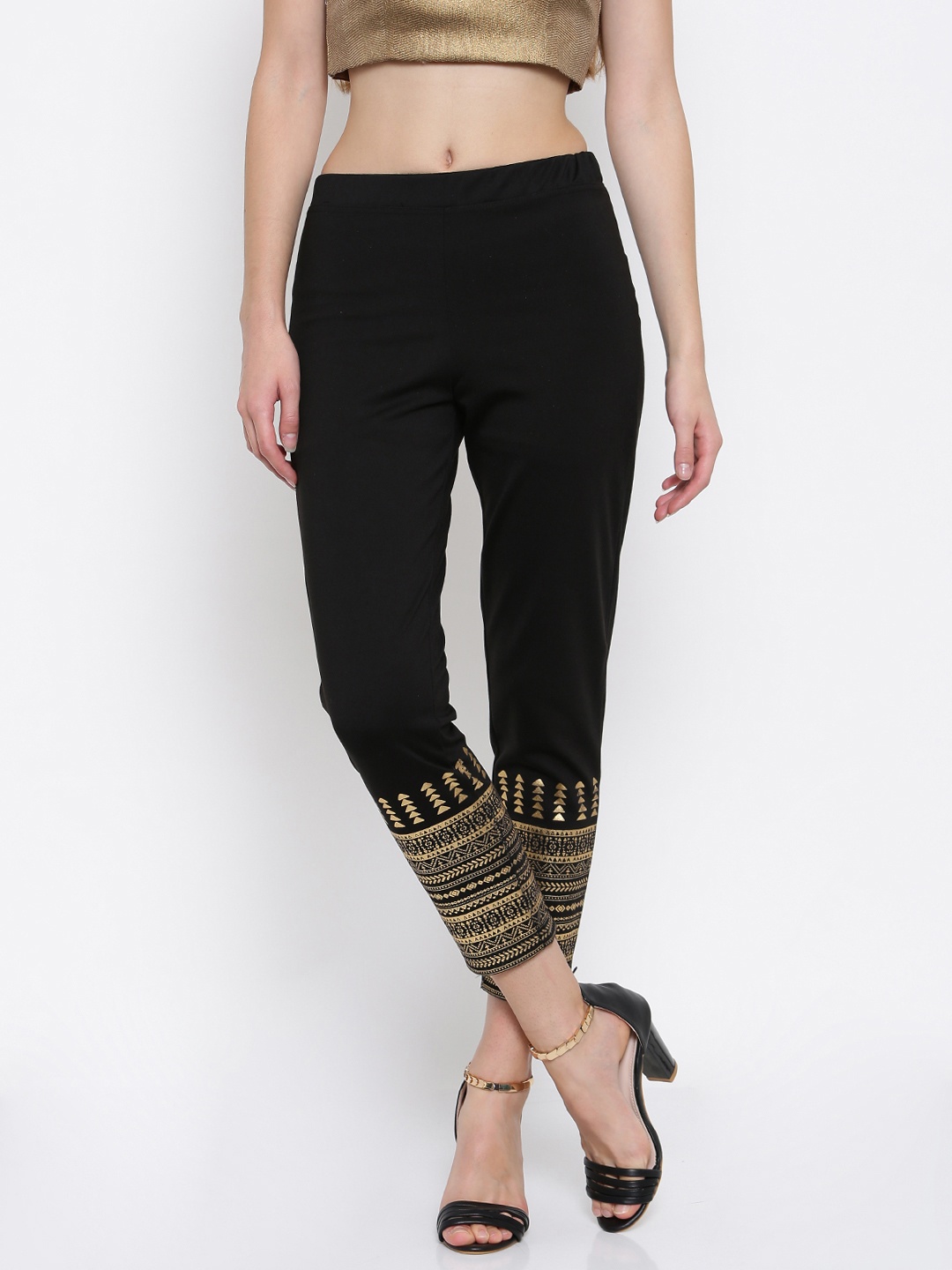 

Global Desi Women Black Regular Fit Trousers