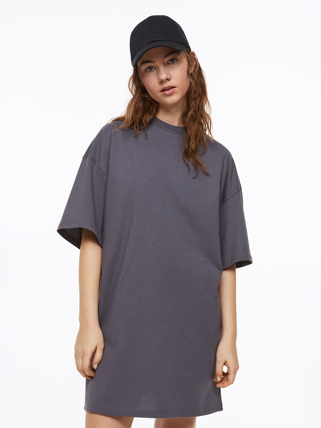 

H&M Women Oversized T-shirt Dress, Grey