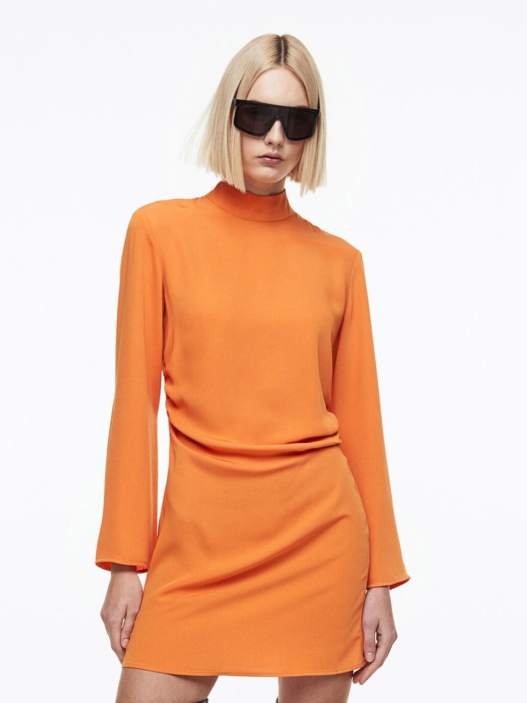 

H&M Women Gathered Dress, Orange