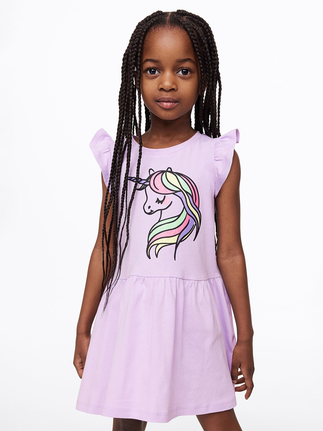 

H&M Infant Girls Pure Cotton Printed Dress, Pink