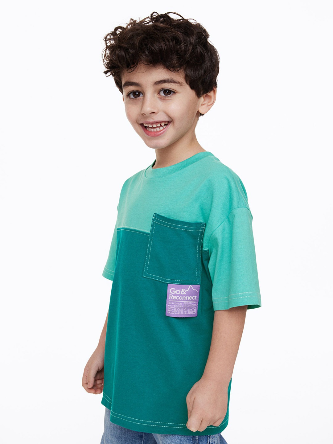 

H&M Infant Boys Pure Cotton Oversized Jersey T-shirt, Green