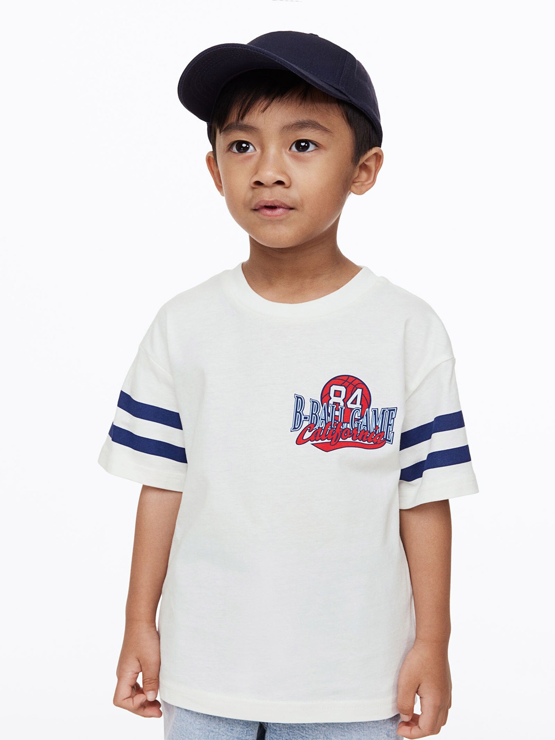 

H&M Boys Pure Cotton Oversized Jersey T-shirt, White