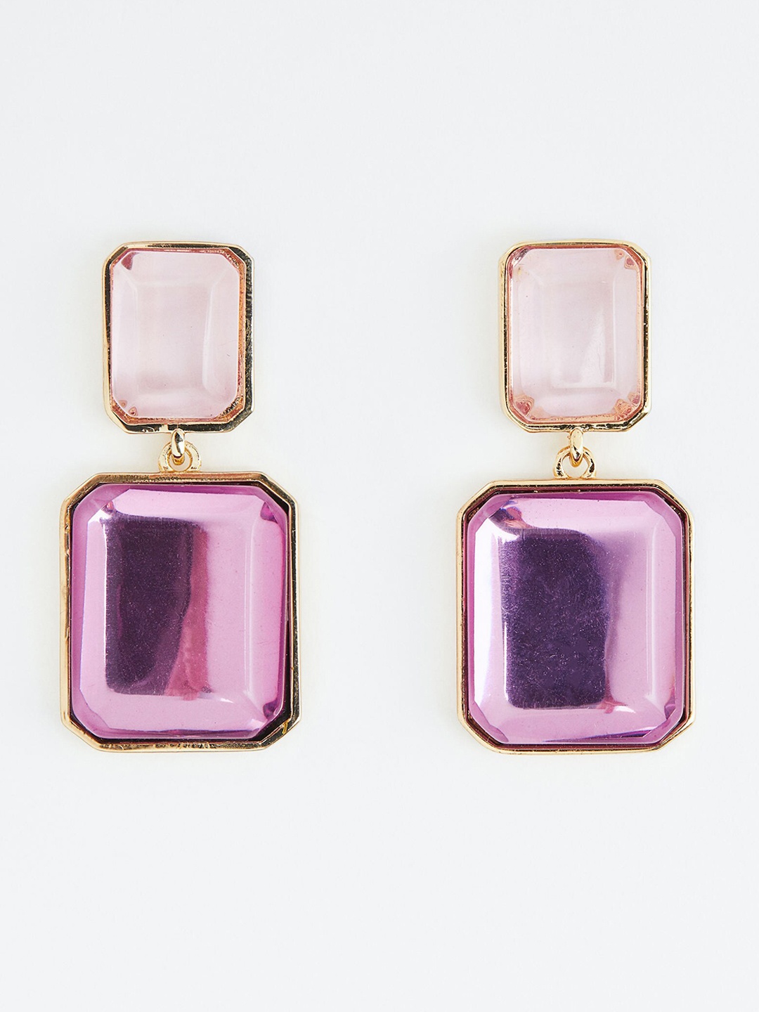 

H&M Women Stone-Decorated Earrings, Purple