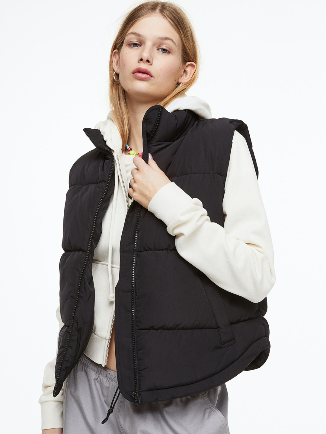 

H&M Women Puffer Gilet, Black