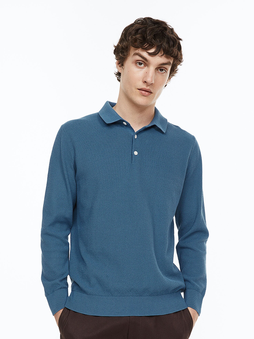 

H&M Men Regular Fit Polo Shirt, Blue