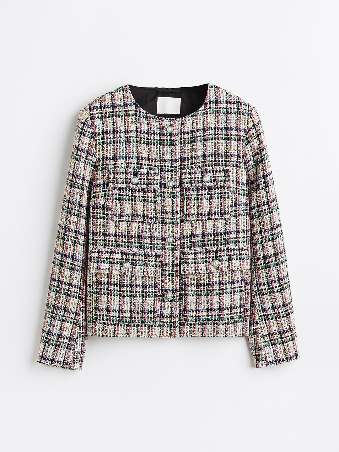 

H&M Women Textured-Weave Jacket, White