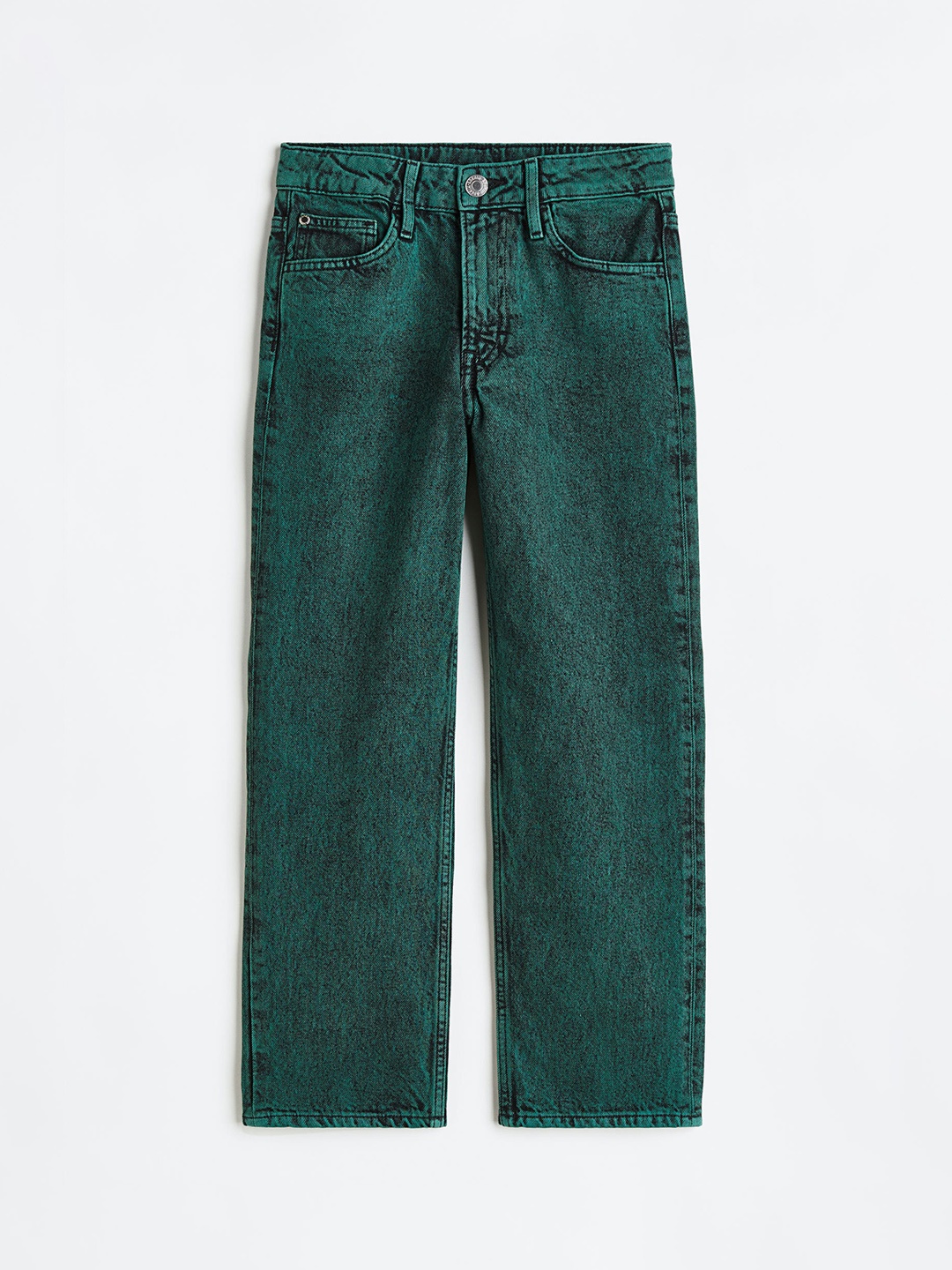 

H&M Boys Pure Cotton Loose Fit Jeans, Green