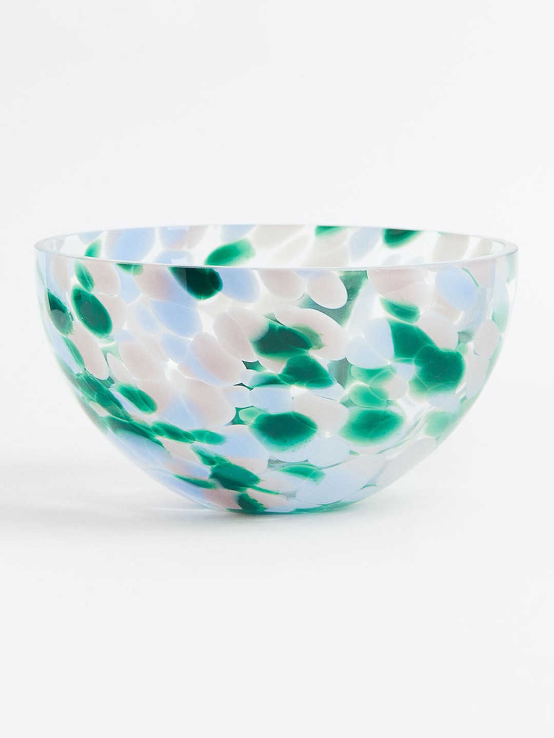 

H&M Green & White Large Glass Serving Bowl