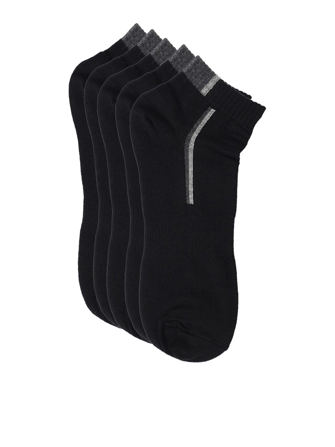 

Cantabil Men Pack of 5 Cotton Ankle Length Socks, Black