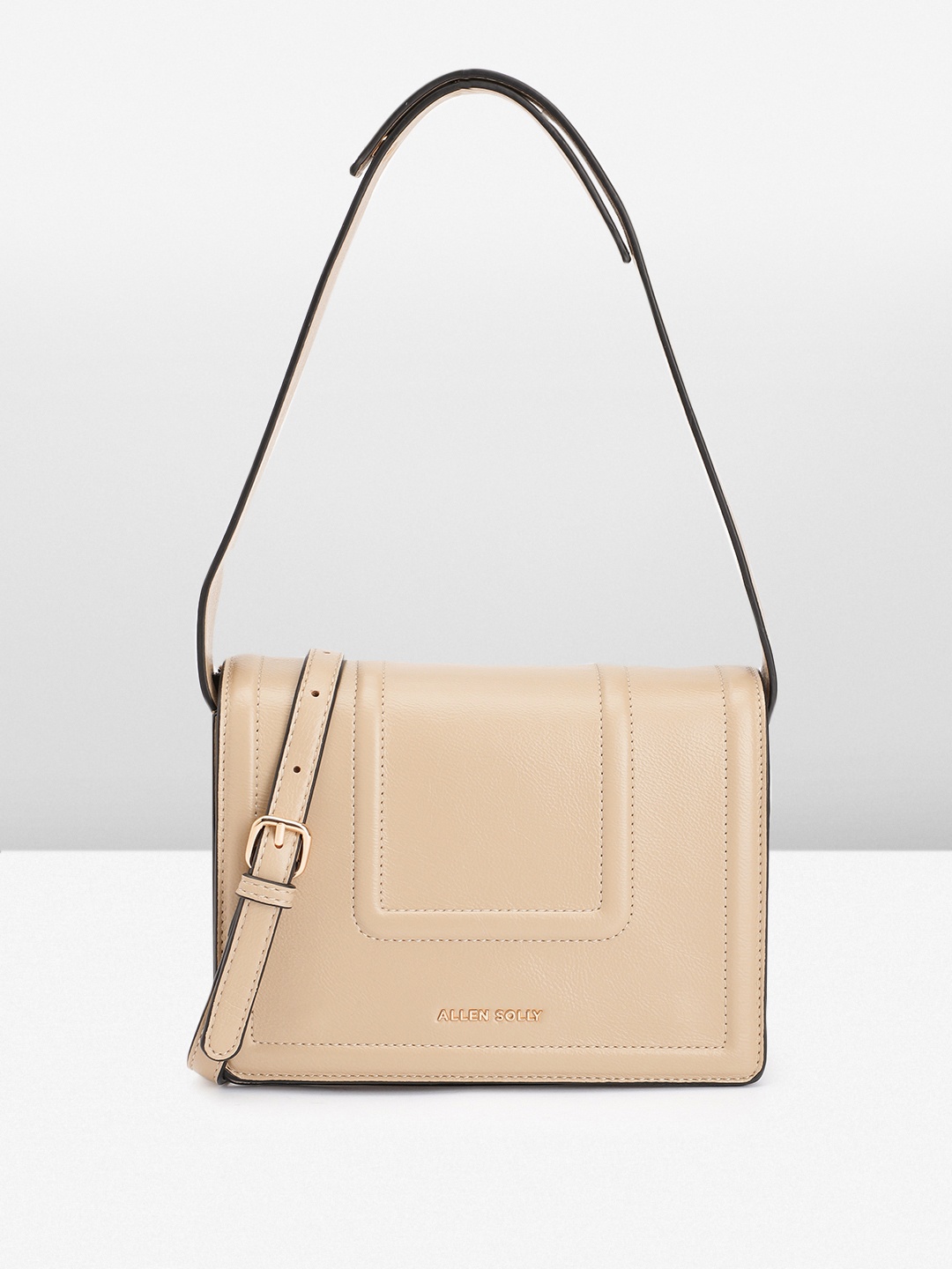 

Allen Solly Solid PU Regular Structured Shoulder Bag With Adjustable Straps, Beige
