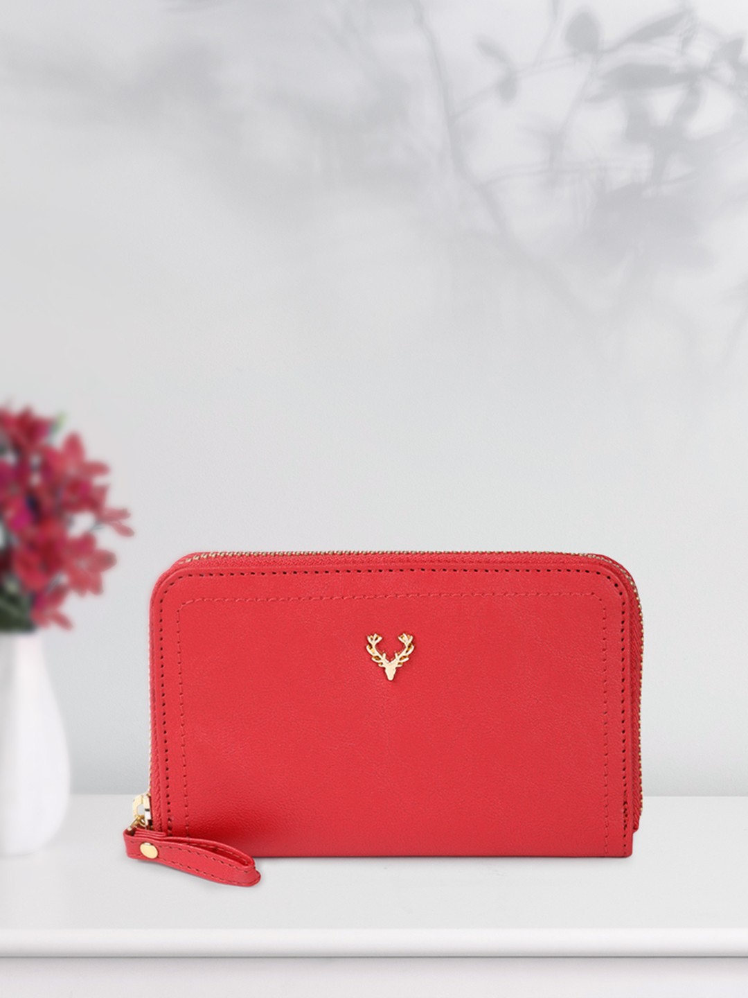 

Allen Solly Women Solid Zip Around Wallet, Red