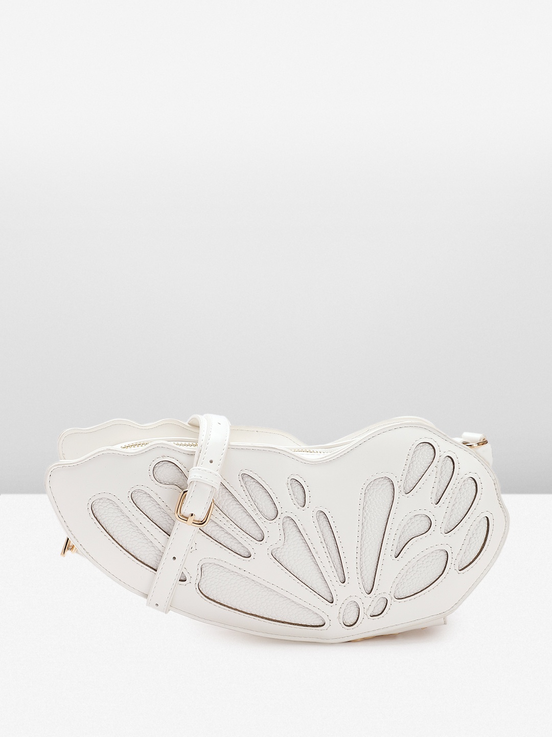 Allen Solly Self Design Sling Bag, White